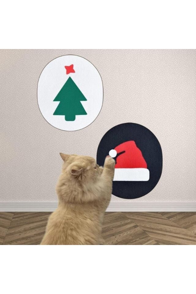 Desenli Kedi Tırmalama Tahtası – Yapışkanlı, Duvar / Kapı / Mobilya Uyumlu, Dayanıklı Karton
