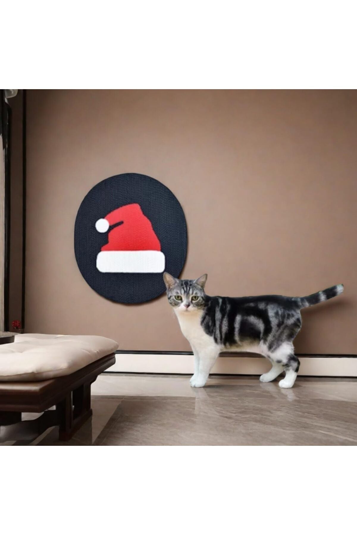 Desenli Kedi Tırmalama Tahtası – Yapışkanlı, Duvar / Kapı / Mobilya Uyumlu, Dayanıklı Karton
