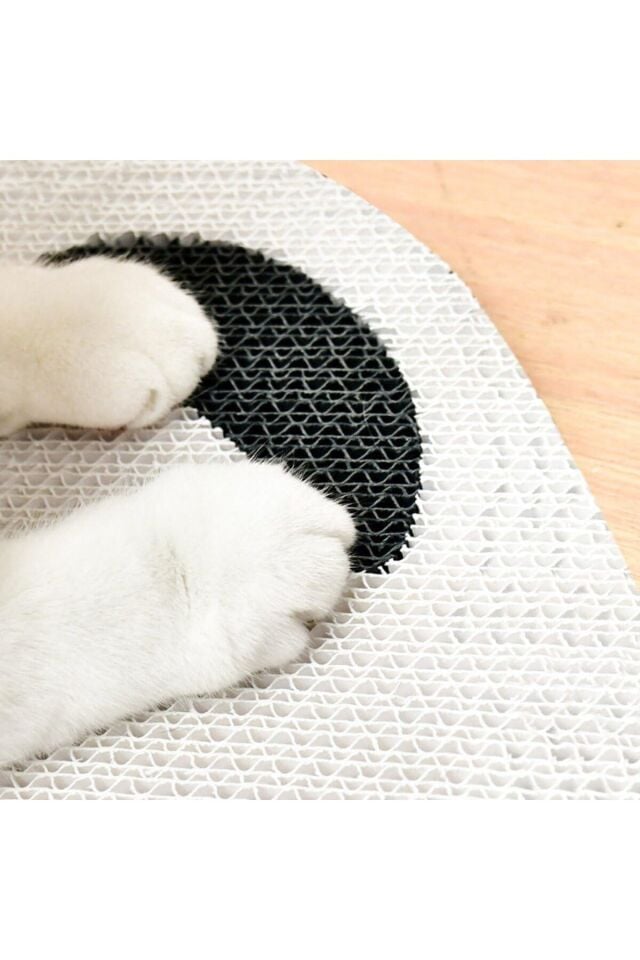 Desenli Kedi Tırmalama Tahtası – Yapışkanlı, Duvar / Kapı / Mobilya Uyumlu, Dayanıklı Karton