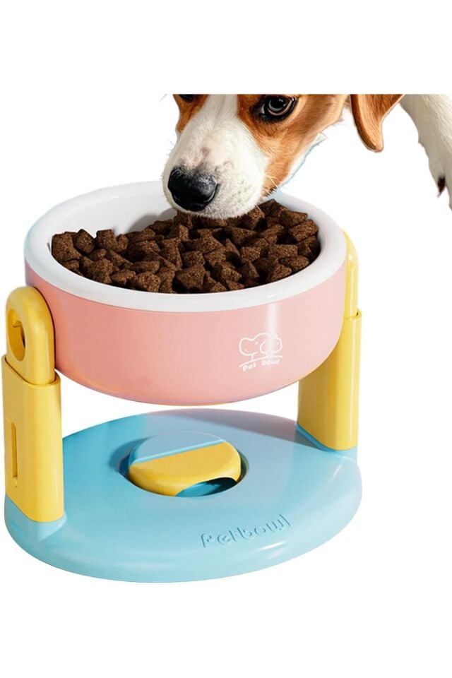 Yüksekliği Ayarlanabilir, Vantuzlu, Kedi-Köpek Mama Kabı