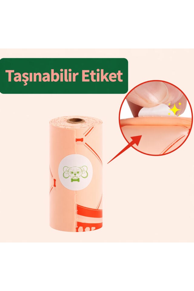 Lavantalı Köpek Dışkı Poşeti – 300 Adet / 20 Rulo, Ekstra Kalın & Dayanıklı, Çevre Dostu - Turuncu